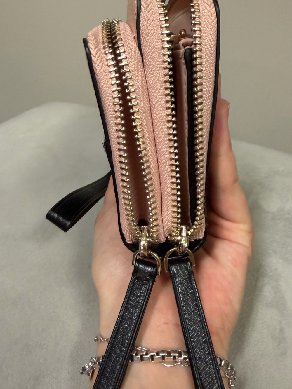 kate spade Black and Blush Pink Leather Wristlet Clutch - Picture 4 of 10